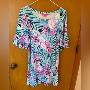 Lilly Pulitzer Ruffle Sleeve Tropical Dress